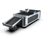 Front angle of the AOL 1070PAS digital cutting plotter and sloping output tray