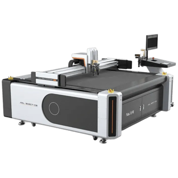 AOL 1612PLUS cutting plotter showing its enclosed base and flat cutting bed