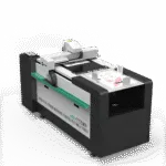 Angled view of the AOL 6040PAS cutting plotter with black and white housing