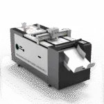 AOL 6040PAS cutting plotter viewed from the media feed end