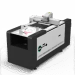 Side angle of the AOL 6040PAS cutting plotter showing its white housing panel