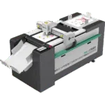 AOL 6040PAS cutting plotter with white media extending from the front