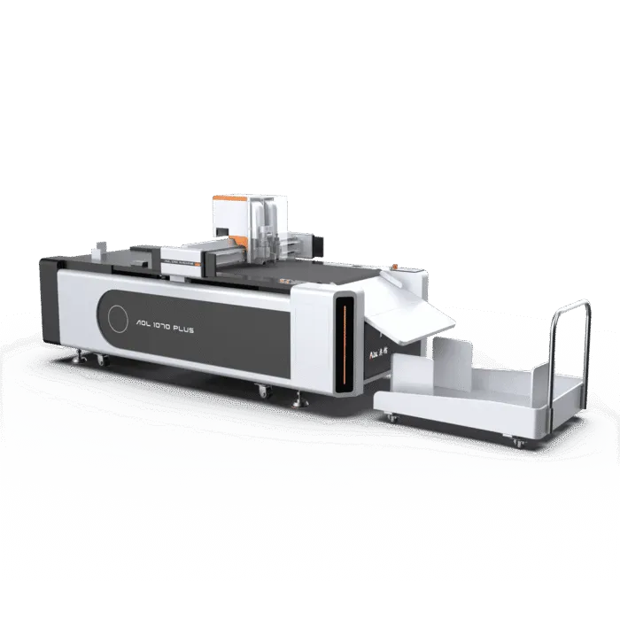 Side view of the AOL 1070PLUS digital cutting plotter