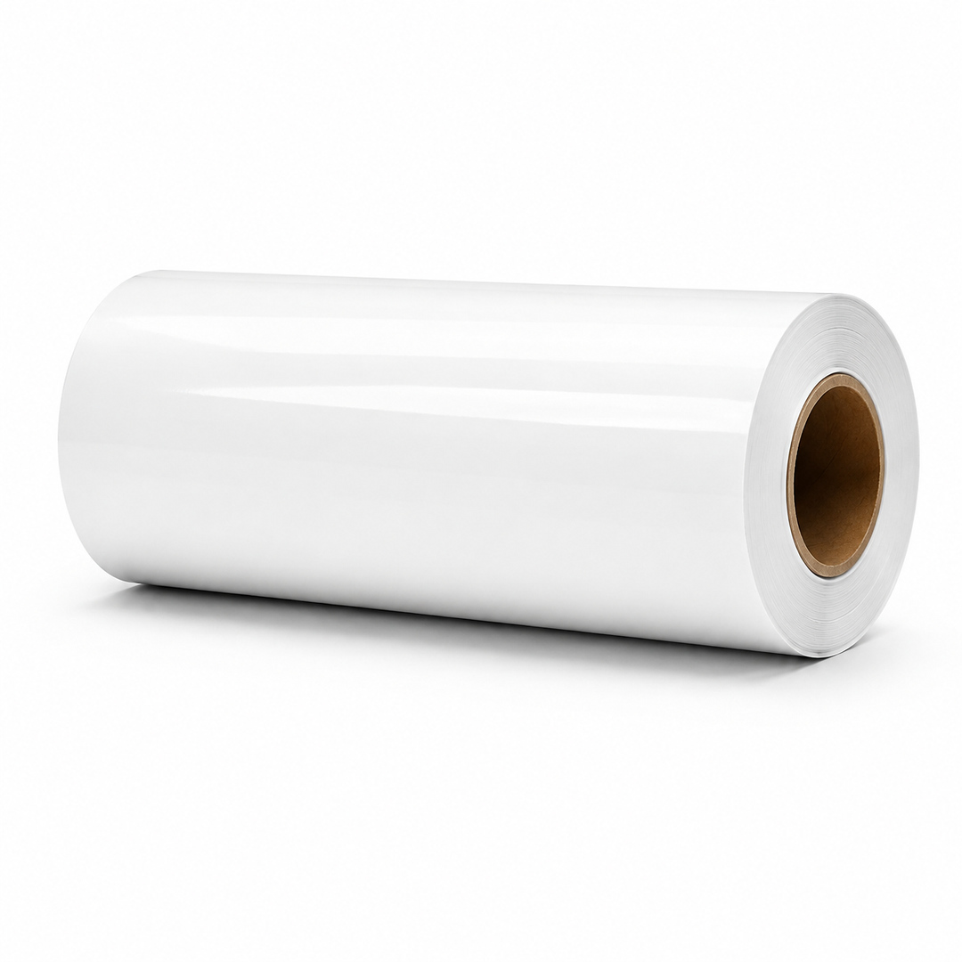 intamarket-graphics-private-label_ECO_White_Gloss_Grey_Permanent_100_Mic Private Label ECO PVC-Free White Gloss Permanent Film – 100 Micron - Image 1