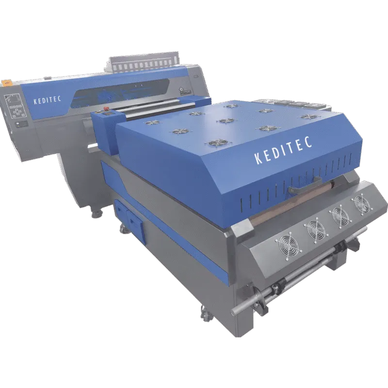 Angled view of the Keditec K2-60DTF direct-to-film printer