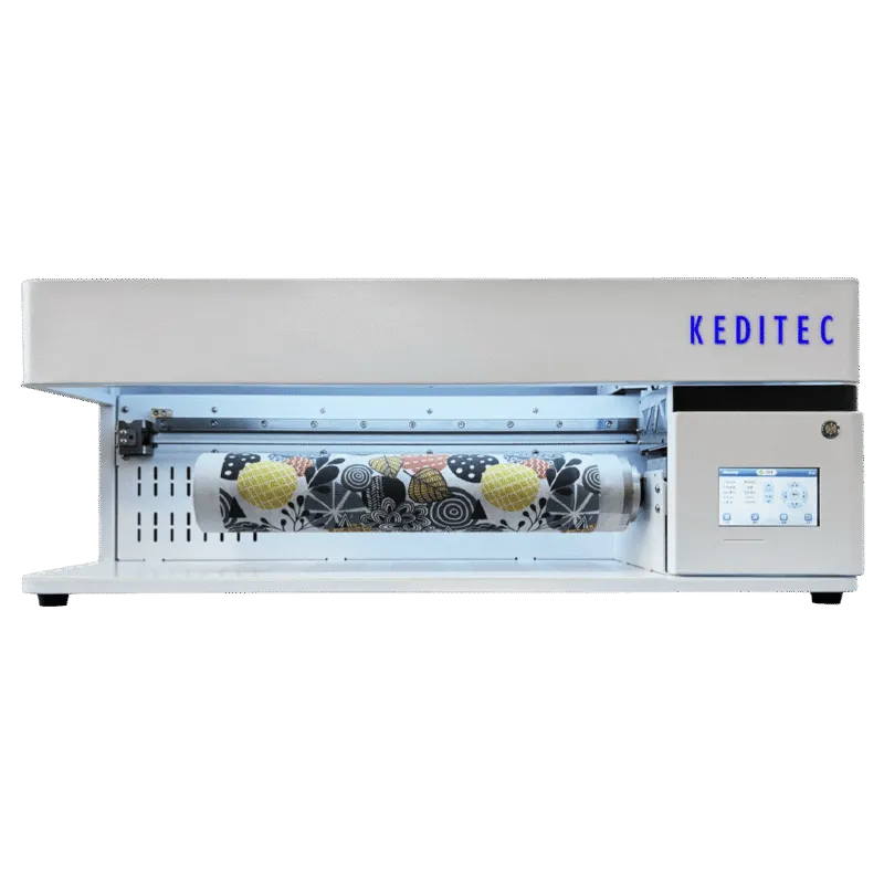 Front view of the Keditec K450 360-degree inkjet DTG printer