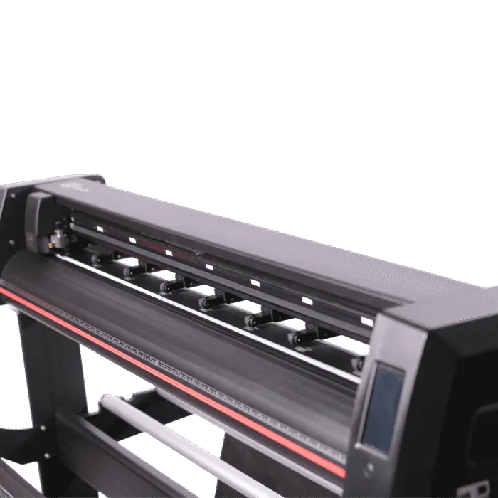 Angled close-up of the Liyu GF 1521 vinyl cutting plotter’s cutting section