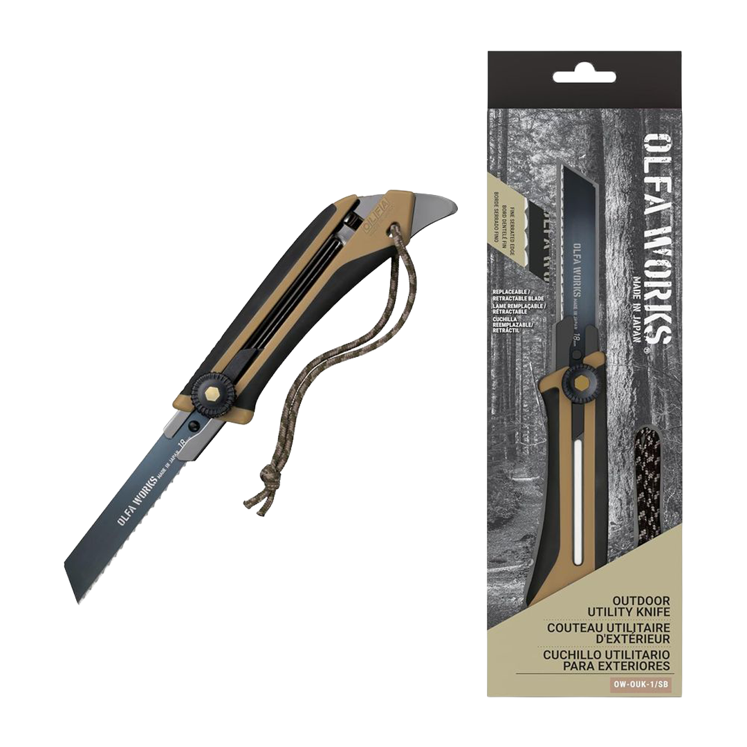 OLFA-CTR OW-OUK-1-SB-DSB_01 OLFA WORKS Outdoor Utility Knife – Sand - Image 1